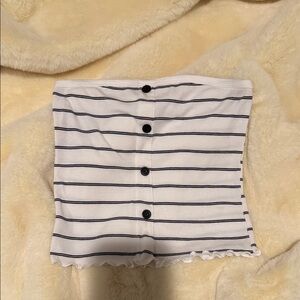 Caution To The Wind White and Black Striped Tank Top